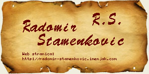 Radomir Stamenković vizit kartica
